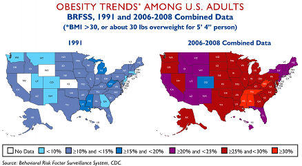 Obesity 1991 to 2008